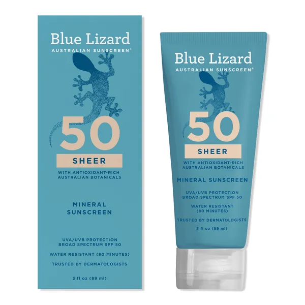 BLUE LIZARD AUSTRALIAN SUNSCREEN Sheer Mineral SPF 50 Sunscreen Lotion
