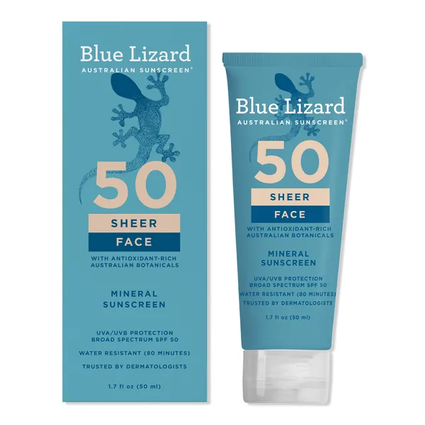 BLUE LIZARD AUSTRALIAN SUNSCREEN Sheer Mineral Sunscreen Lotion for Face SPF 50