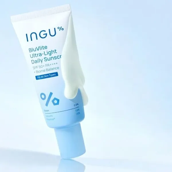 INGU BluVlite Ultra-Light Daily Sunscreen SPF 50 PA++++ + Biome Balance