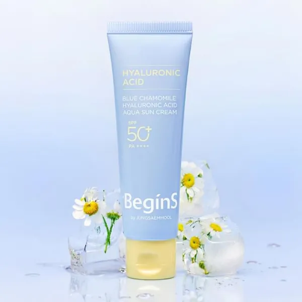 JUNG SAEM MOOL BeginS Blue Chamomile Hyaluronic Acid Aqua Sun Cream