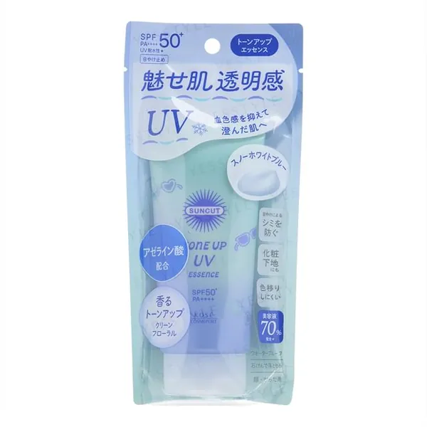 Kose Suncut R Tone Up UV Essence Sunblock Snow White Blue SPF50+ PA++++