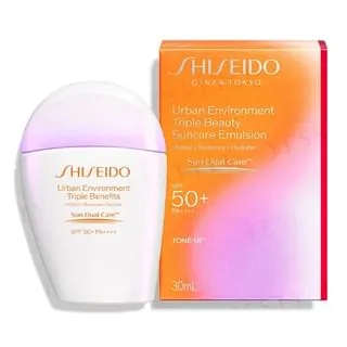 Shiseido Urban Environment Triple Beauty Suncare Emulsion Tone-Up SPF 50+ PA++++